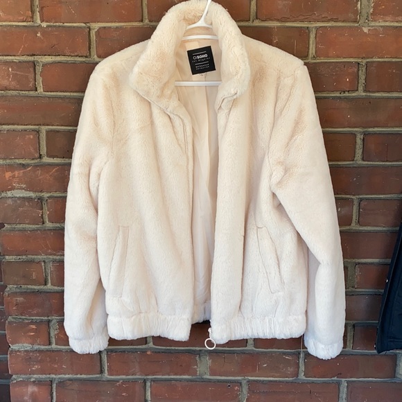 Cozy Teddy Bear Bomber Light Pink size M - Picture 1 of 4